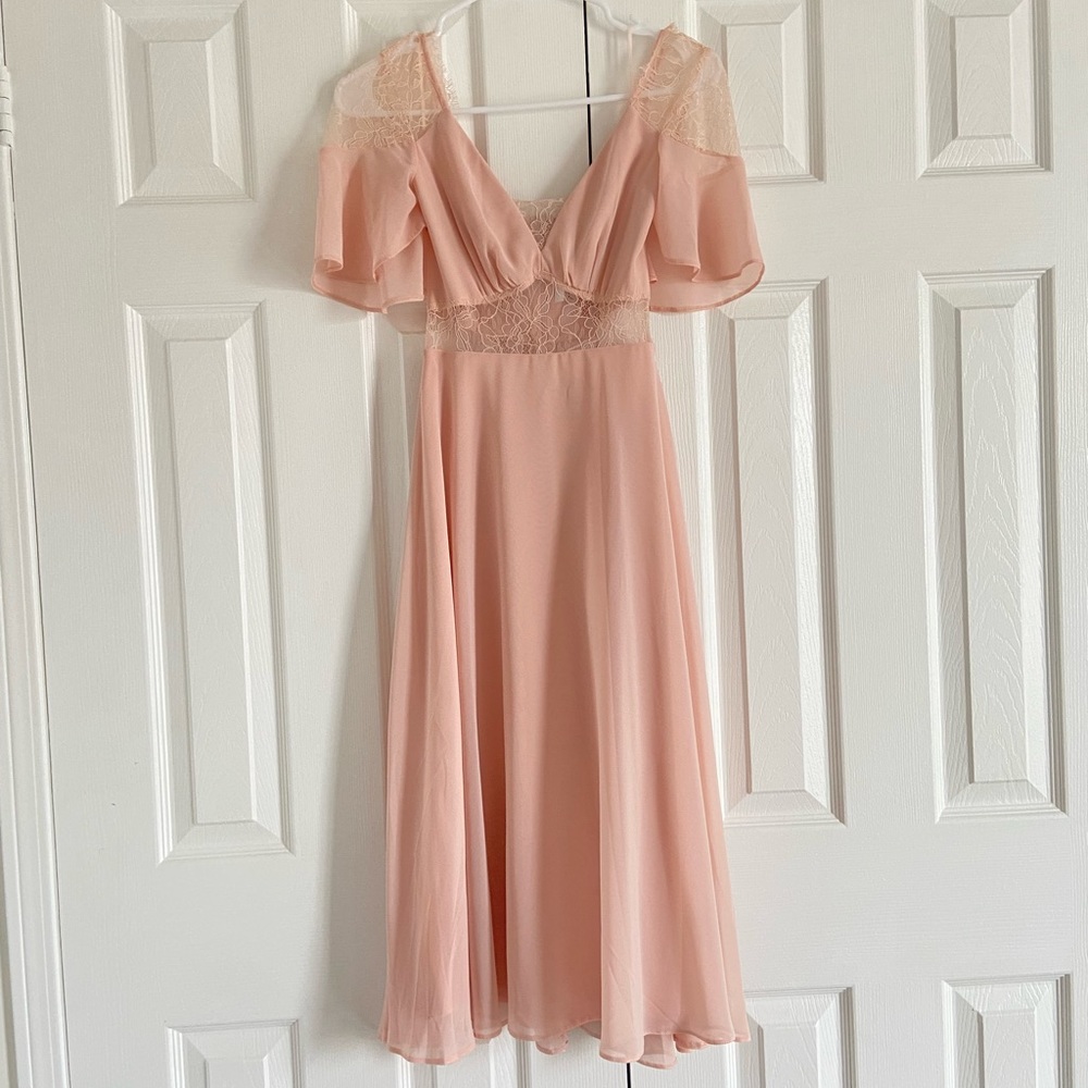 Pastel pink/peach chiffon dress
